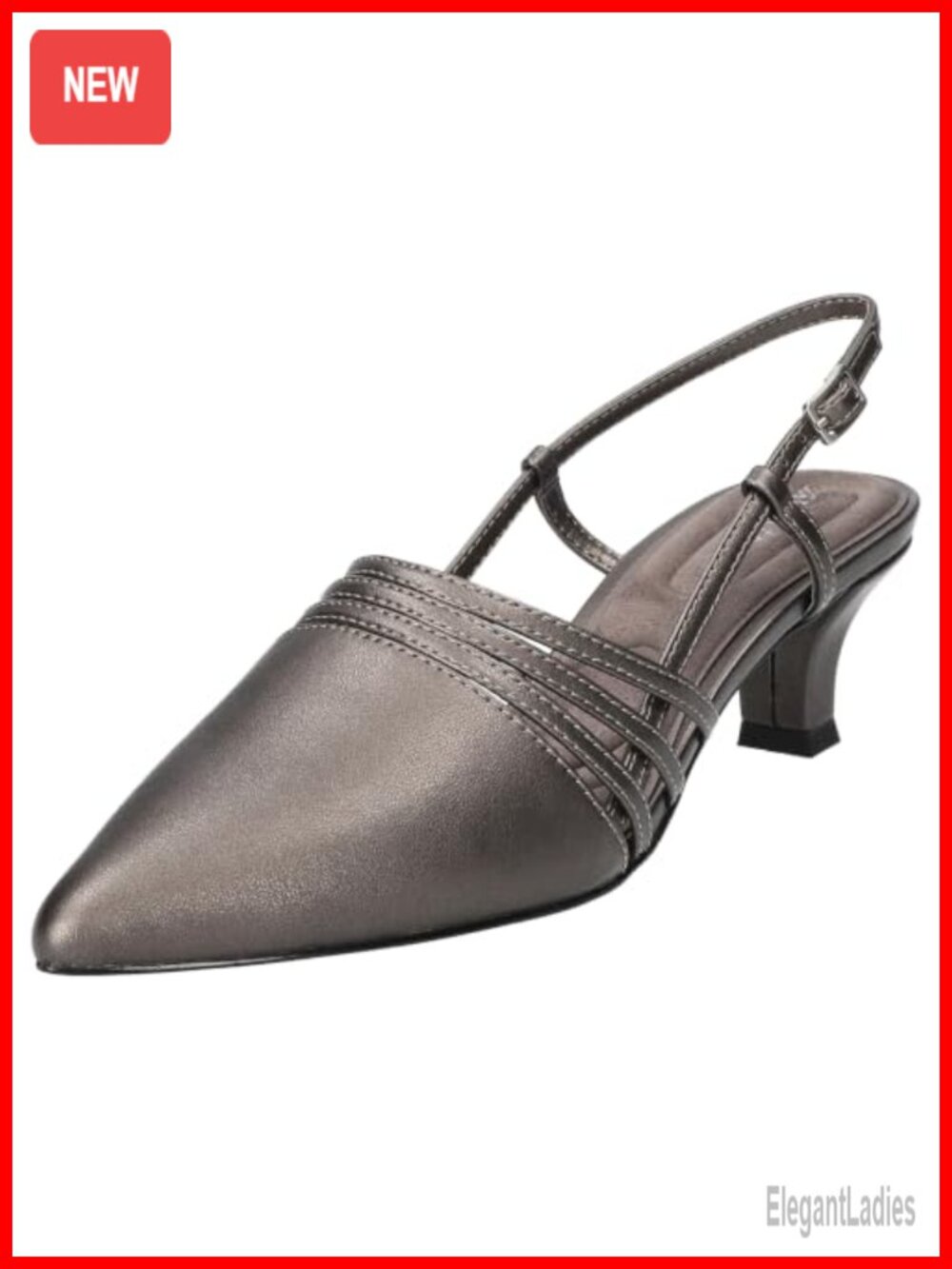 Easy Street Aura Slingback Kitten Heel Pointed Toe Pump